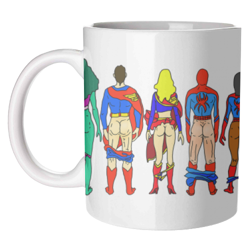 'Superhero Power Couple Butts' Mug