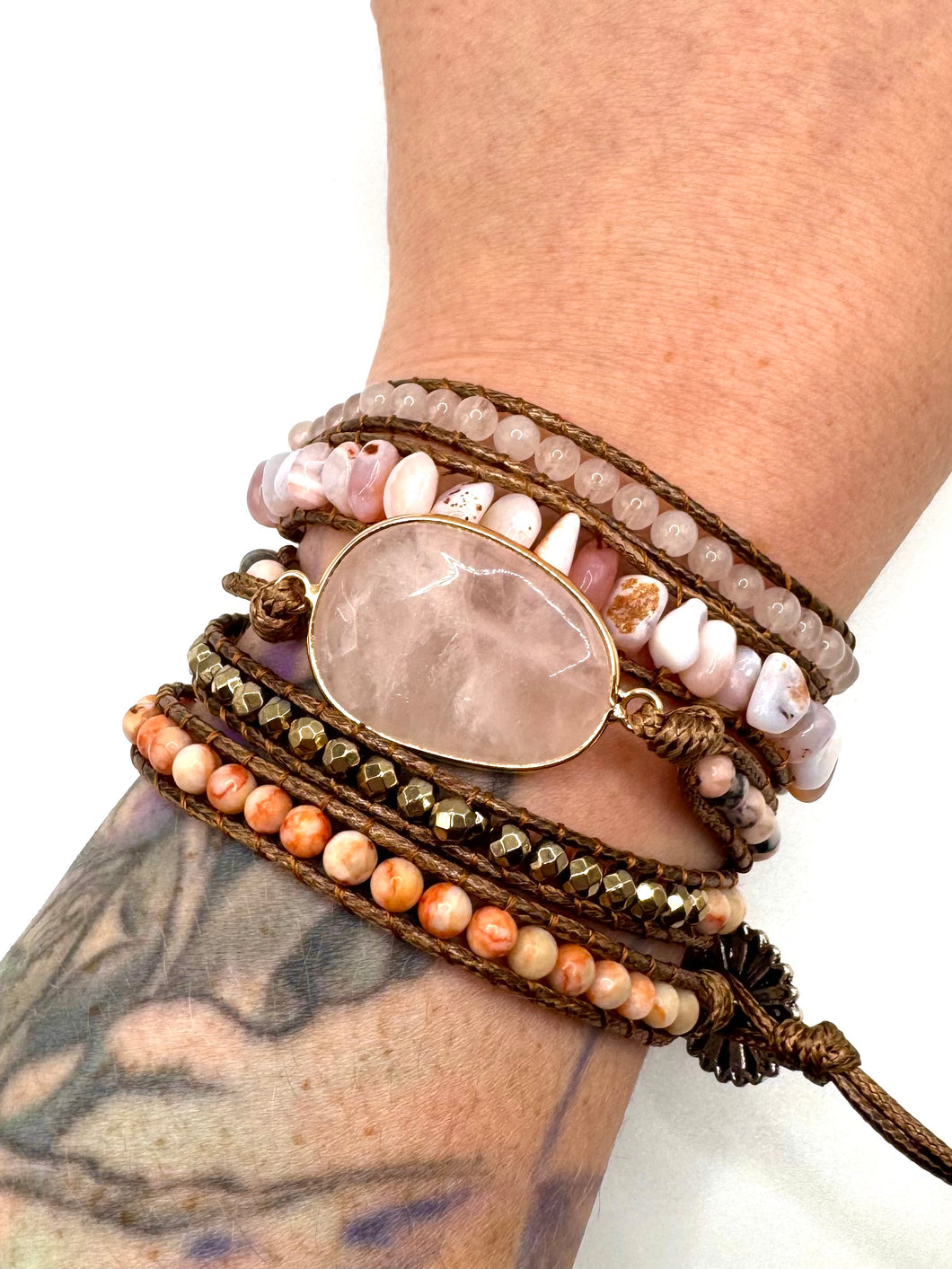 Rose Quartz Wrap Bracelet