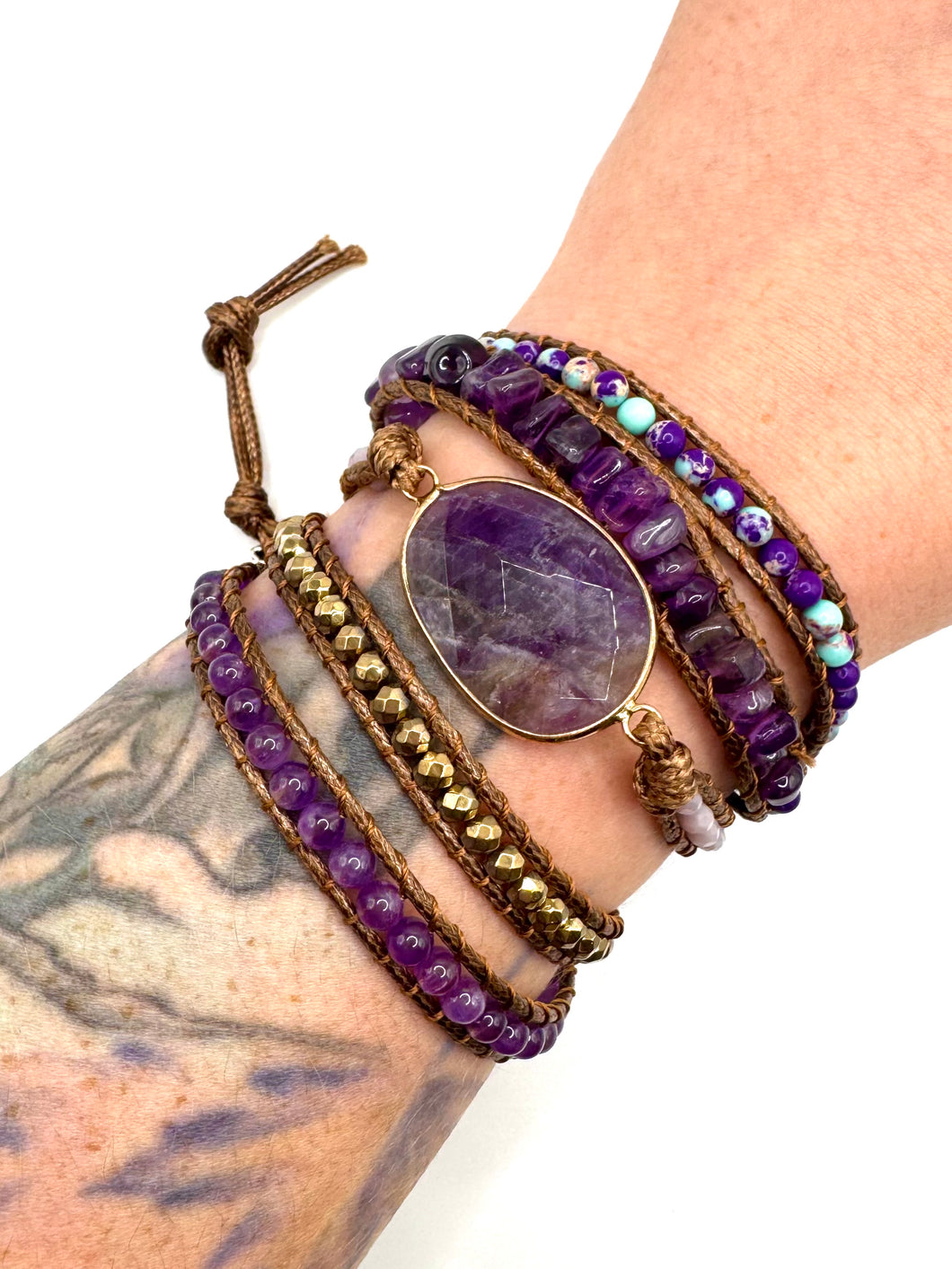 Amethyst Wrap Bracelet