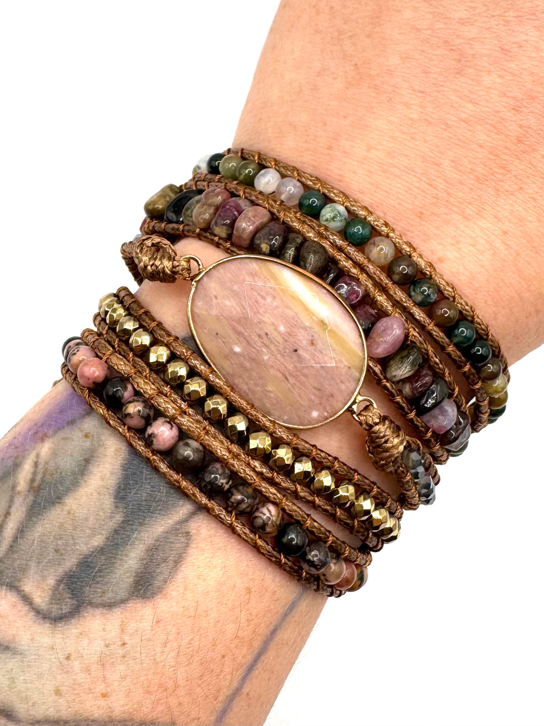 Rhodonite Wrap Bracelet