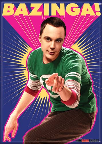 Big Bang Theory Bazinga with Sheldon Magnet 2.5