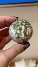 Load and play video in Gallery viewer, 8th Vein Ocean Jasper Sphere
